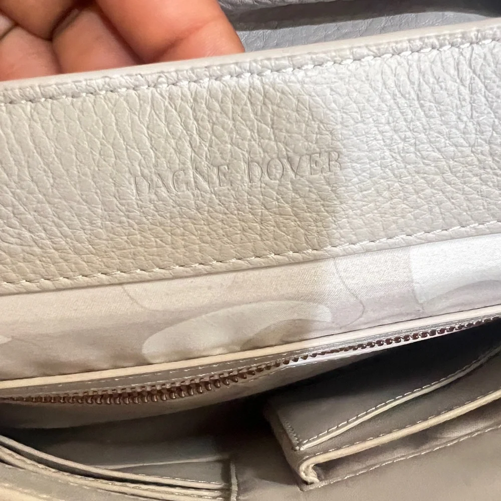 Dagne‎ Dover Simone Leather Satchel Gray Bone